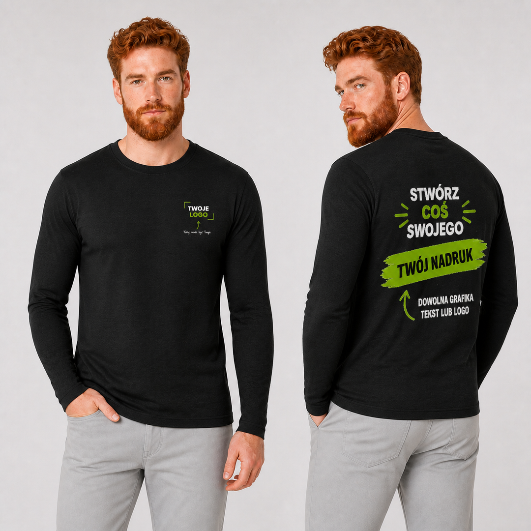Koszulka męska z własnym nadrukiem — 190 g · MALFINI Premium Merino Rise LS