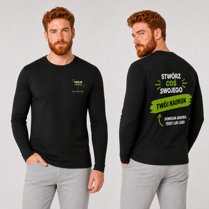 Koszulka męska z własnym nadrukiem — 190 g · MALFINI Premium Merino Rise LS