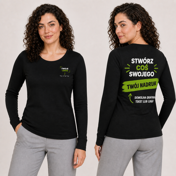 Koszulka damska z własnym nadrukiem — MALFINI Premium Merino Rise LS
