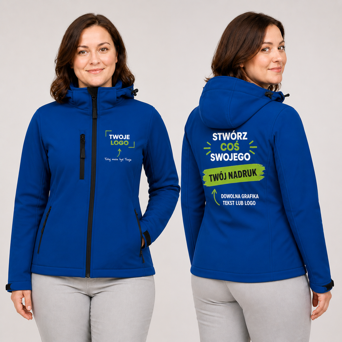 Kurtka softshell damska z własnym nadrukiem — poliester 300 g · MALFINI Performance