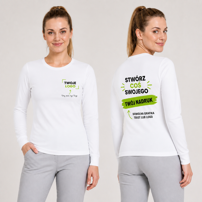Koszulka z własnym nadrukiem — bawełna 160 g · RIMECK Resist LS