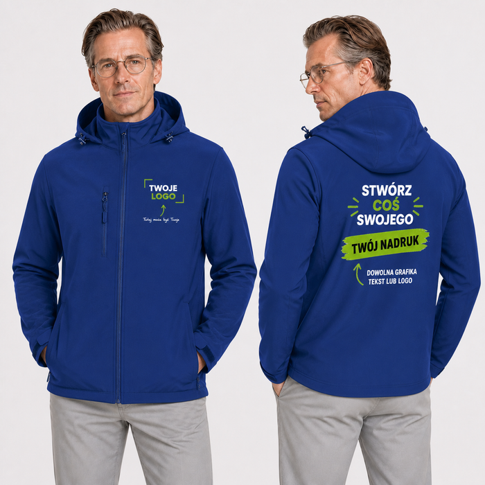 Kurtka softshell męska z własnym nadrukiem — poliester 280 g · MALFINI Trail