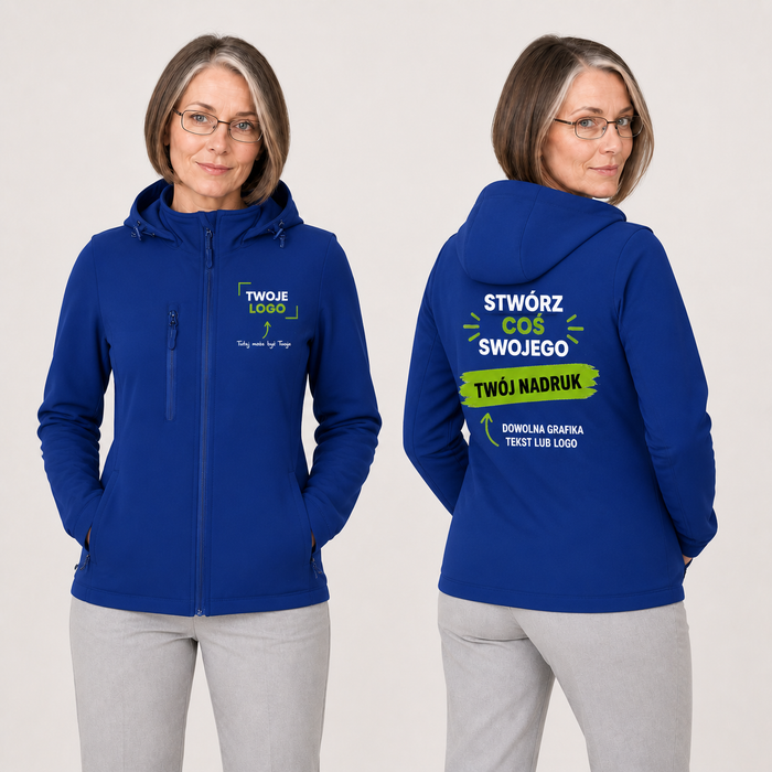 Kurtka softshell damska z własnym nadrukiem — poliester 280 g · MALFINI Trail