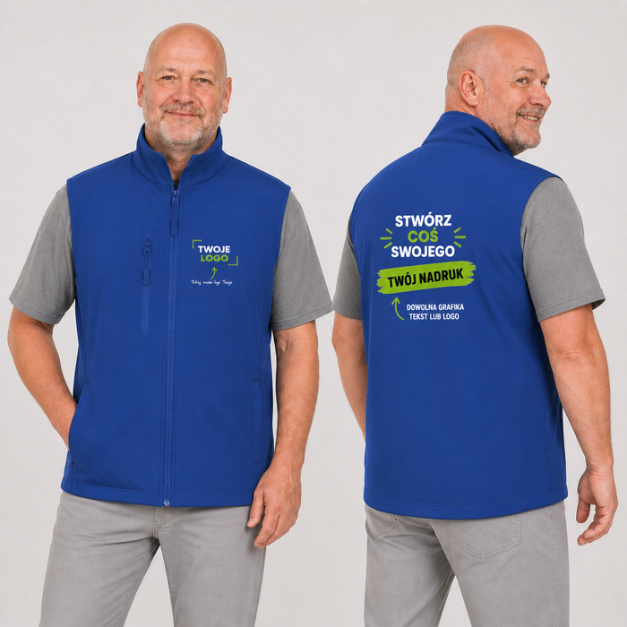 Kamizelka softshell męska z własnym nadrukiem — poliester 280 g · MALFINI Trail