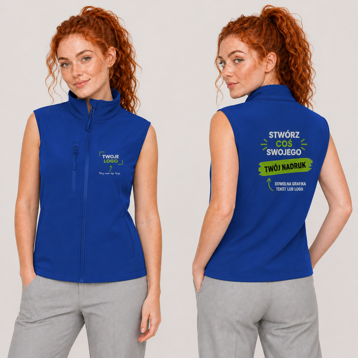 Kamizelka softshell damska z własnym nadrukiem — poliester 280 g · MALFINI Trail