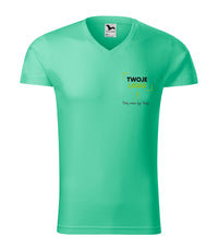 Slim Fit V-neck — miętowy