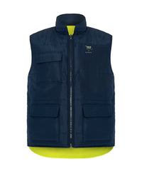 HV11U02 Kamizelka ocieplana dwustronna — Navy / Gold Fluor
