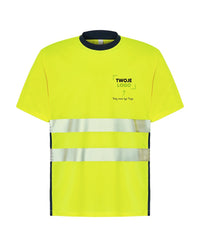 HV01U00 Koszulka tech SS — Navy / Gold Fluor
