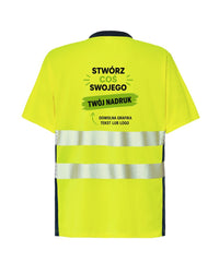 HV01U00 Koszulka tech SS — Navy / Gold Fluor (2)