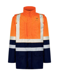HV10U00 Kurtka Parka — Navy / Orange Fluor