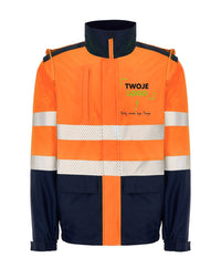HV08U01 Kurtka ociepl odp rekawy — Navy / Orange Fluor