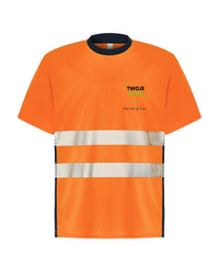 HV01U00 Koszulka tech SS — Navy / Orange Fluor