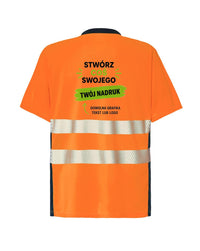 HV01U00 Koszulka tech SS — Navy / Orange Fluor (2)