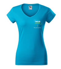 Fit V-neck — turkus
