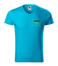 Slim Fit V-neck — turkus