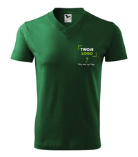 V-neck — zieleń butelkowa
