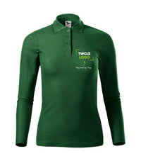 Pique Polo LS — zieleń butelkowa