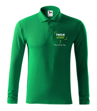 Pique Polo LS — zieleń trawy