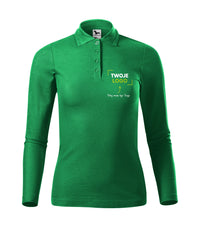 Pique Polo LS — zieleń trawy