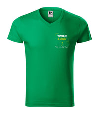 Slim Fit V-neck — zieleń trawy