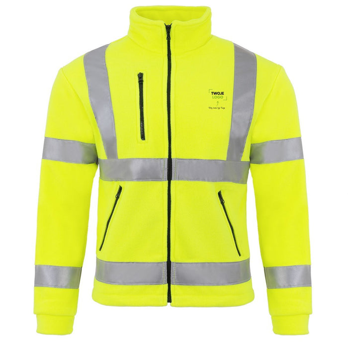 Polar męski żółty fluo z haftem logo — poliester 350 g · JHK FLRA 340 HV