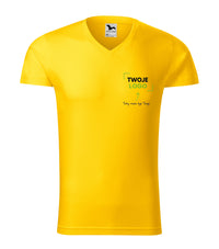 Slim Fit V-neck — żółty