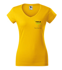 Fit V-neck — żółty